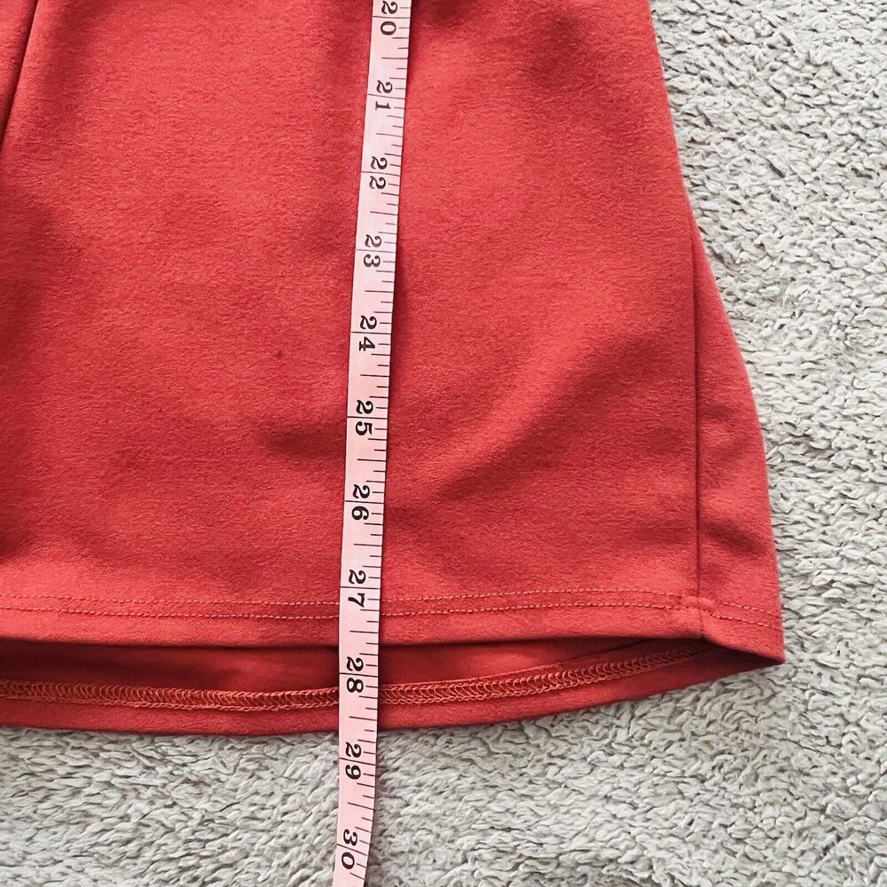 Windsor Brick Red Romper Dress Long Sleeve Faux Wrap Belted Waist Shorts V-neck - Picture 9 of 9